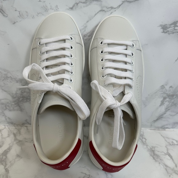 Gucci White Sneakers with Red Heel - Picture 3 of 13